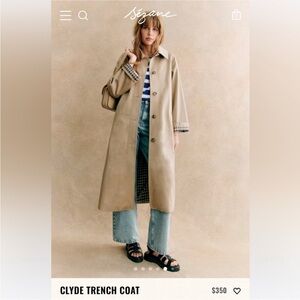 Sézane Clyde Trench Coat in Tan